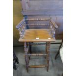 A Victorian oak child's high chair