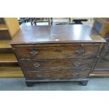 A George III mahogany chest of drawers,