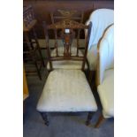 Two Edward VII inlaid rosewood side chairs