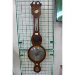 A George III mahogany banjo barometer, signed M.