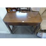 A George IV mahogany D-shaped tea table