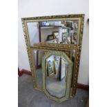 Four gilt framed mirrors
