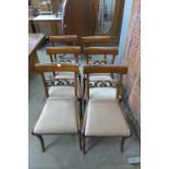 A set of six Regency mahogany dining chairs