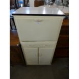 A 1960's painted kitchen cabinet