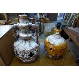 Two West German glazed table lamp bases