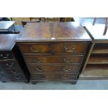 A mahogany chest of drawers