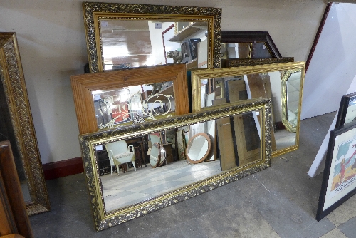 Four gilt framed mirrors,