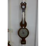 A Victorian inlaid mahogany banjo barometer