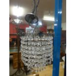 A silver effect chandelier