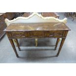 A George III style oak three-drawer side table