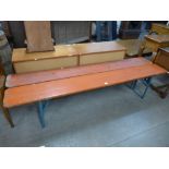 Two German folding trestle benches