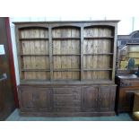 A pine library bookcase