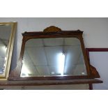 An Edward VII inlaid mahogany overmantel mirror