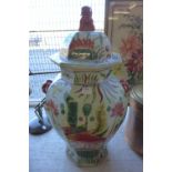 A Chinese famille vert octagonal vase