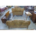 A 19th Century French Louis XV style walnut double bed