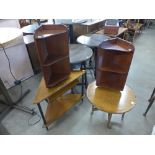 A teak corner stand,