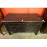 A William III carved oak coffer