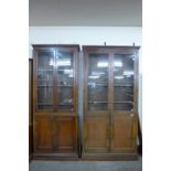 A pair of early 20th Century mahogany library bookcases