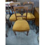 A set of three Victorian mahogany dining chairs