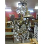 A gilt metal chandelier