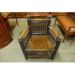 A Victorian oak turners chair