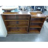 Two mahogany open bookcases