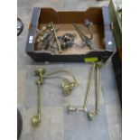 A box of assorted brass wall lights