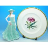 A hand painted Royal Worcester plate, designed by A.H.