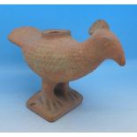 A Chinese terracotta bird vessel, length 17.