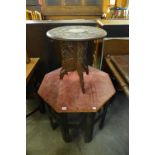 Two Eastern carved occasional tables
