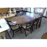 A Regency style mahogany seven piece dining suite