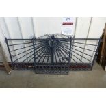 A pair of Art Deco wrought steel gates and matching single gate