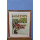 A reproduction Art Deco style Mercedes print,
