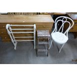 A painted towel rail,