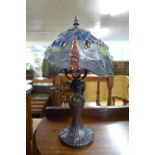 A small Tiffany style lamp