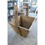 A wooden trug