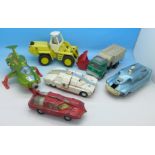 Dinky, Corgi and other die-cast vehicles, including UFO Interceptor, Maximum Security Vehicle,