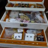 A jewellery box containing fashion and costume jewellery, 2.