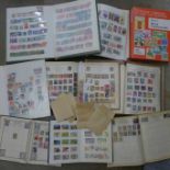 Eight stamp albums with British and worldwide stamps,