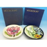 Two Moorcroft limited edition dishes, boxed,