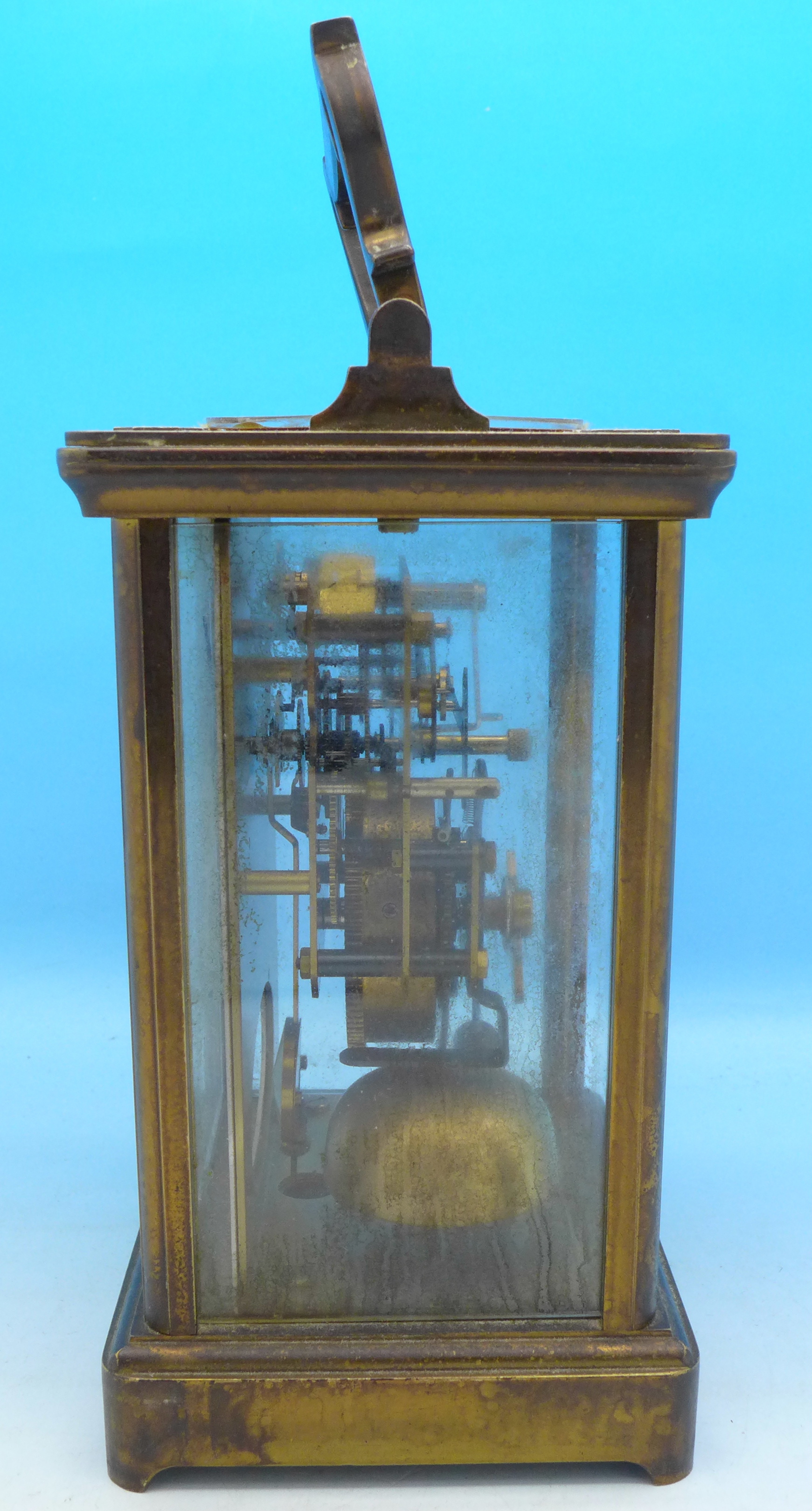 An Estyma 8-day carriage clock, a/f, with presentation plaques, - Image 2 of 3