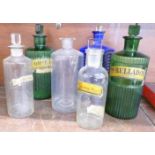 Six apothecary and chemist's bottles,