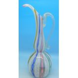 An Italian candy twist glass jug,