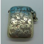 A silver vesta case,