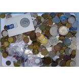 A collection of coins,