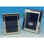 Two .925 silver photograph frames, boxed, 10.5cm and 11.