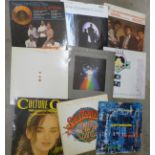 LP records including The Searchers, Van Morrison, Elton John,