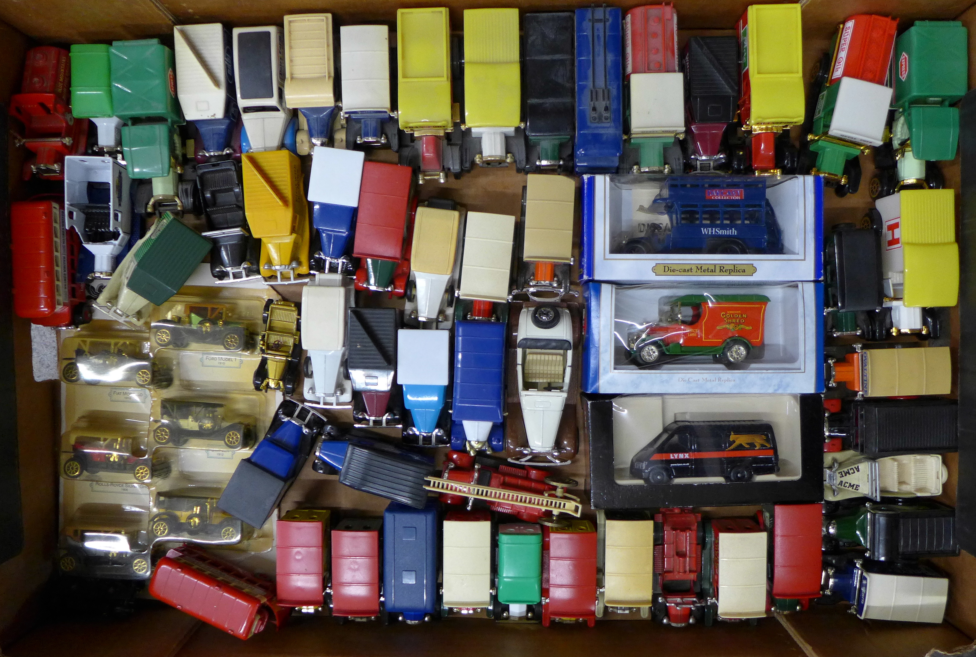 A collection of model vehicles,