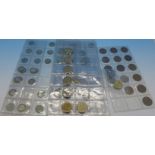 A collection of coins including silver 3d