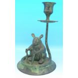 A novelty mouse figural candlestick, 15.